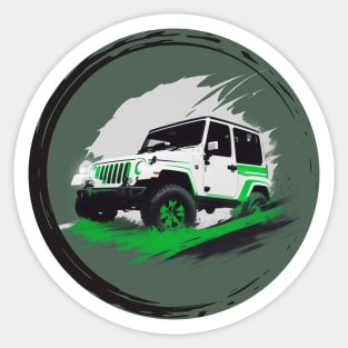 Jeep Vehicle White Greens Design Sticker